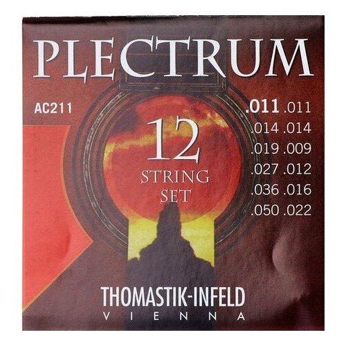 Струны для акустической гитары Thomastik Plectrum AC211 ac210 plectrum комплект струн для 12 струнной акустической гитары сталь бронза 010 041 thomastik