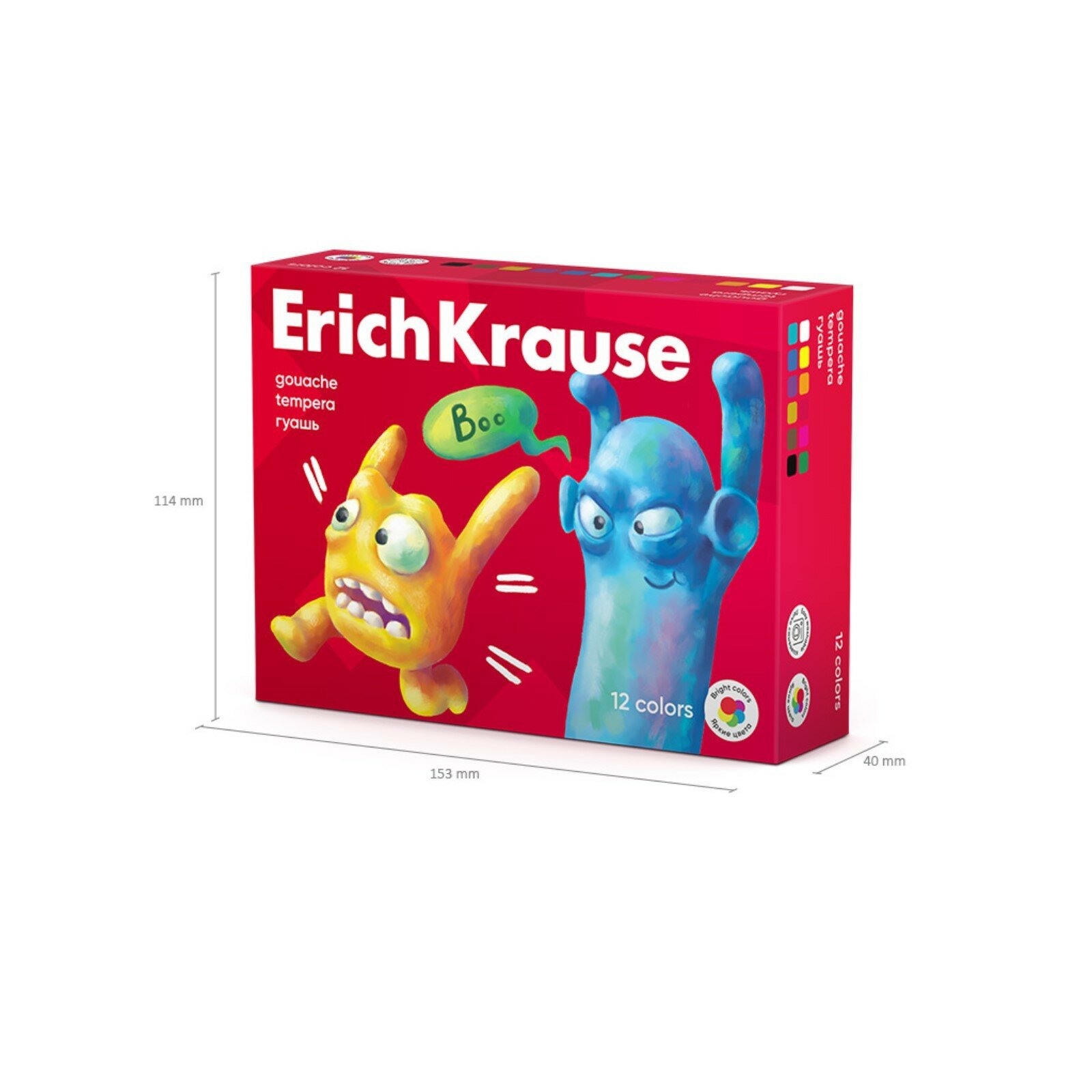Гуашь ErichKrause Jolly Friends, 12 цветов - фото №5