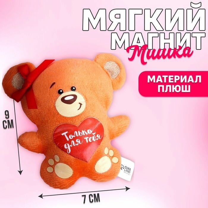 Мягкая игрушка-магнит Только для тебя , медведь .