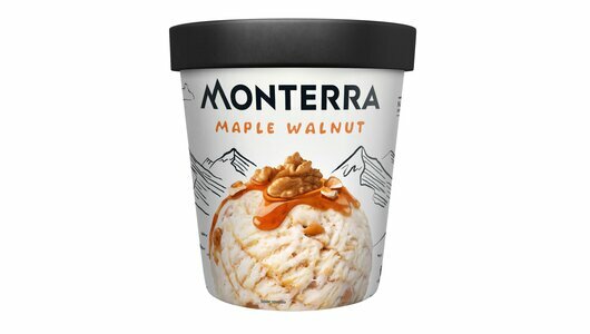 Бзмж Мороженое MONTERRA Maple Walnut пломбир с кленовым сиропом и кусочками карамелизованных грецких орехов 12% 298г