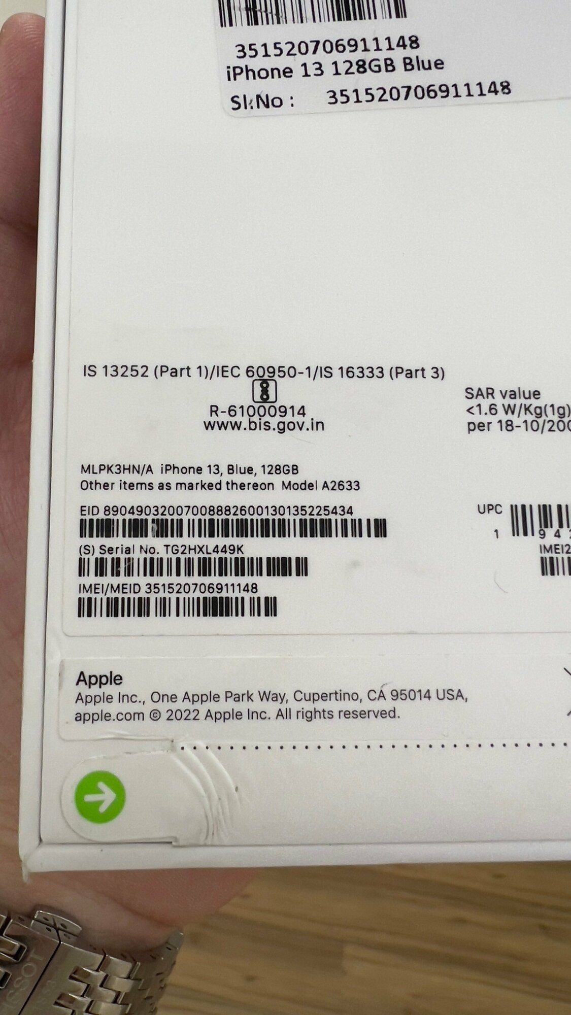 Смартфон Apple iPhone 13 128 ГБ RU, nano SIM+eSIM, синий — фото 1