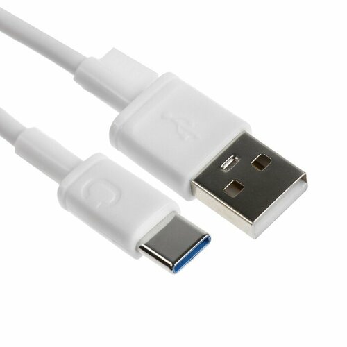 Кабель BYZ BC-041, Type-C - USB, 3 А, 1 м, силикон, белый, 2 штуки usb кабель byz bc 015t am type c 1 2 метра 3a силикон белый