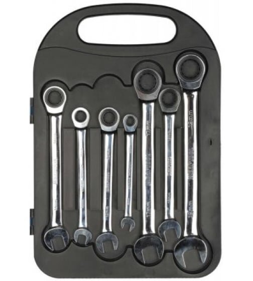 Набор KRAFTOOL Ключи комбинированные трещоточные 8-19мм 7шт 27235-H7