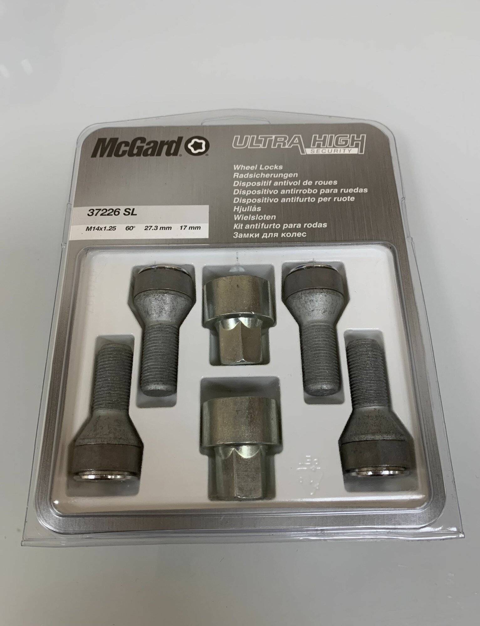 Болты-секретки McGard 37226SL M14x1.25 L27.3mm S17mm два ключа.