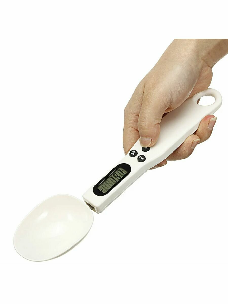 Ложка мерная электронная, ложка-весы кухонные, белого цвета