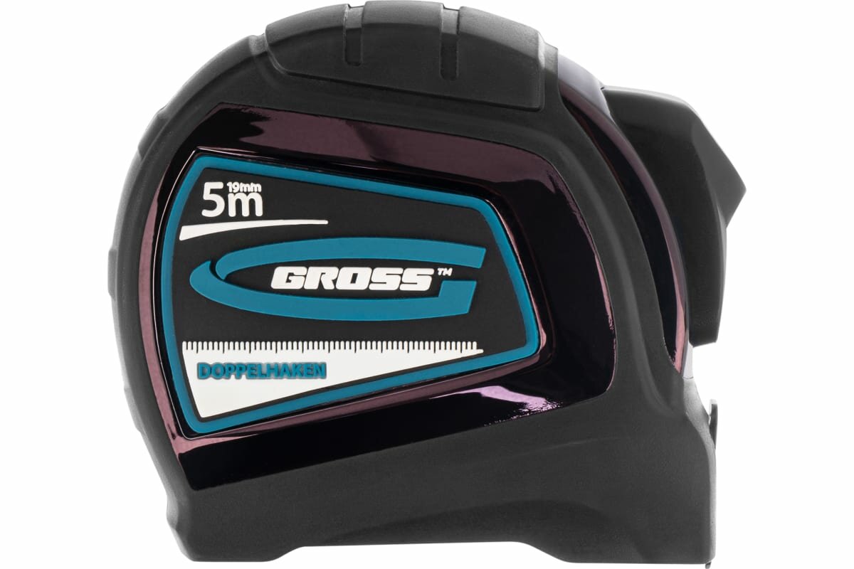 GROSS Рулетка "Doppelhaken", 5 м x 19 мм, двухсторонний зацеп, нейлон, двуст. шкала// 31123 — фото 1