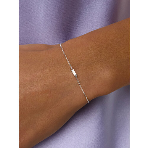 Браслет-цепочка MIESTILO серебро 925 проба родирование фианит длина 18 см серебристый 1955₽