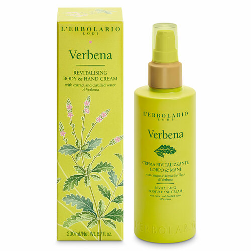 L'ERBOLARIO Крем для тела и рук увлажняющий восстанавливающий VERBENA BODY & HAND CREAM, 200мл