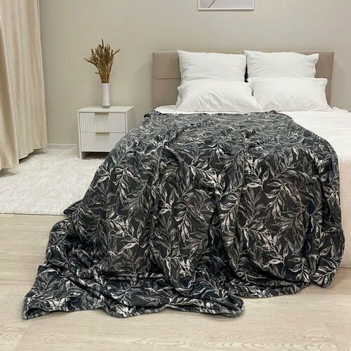 Плед BELEZZA Mira 200х220см темно-серый микрофибра 200гм пэ 100 2177₽