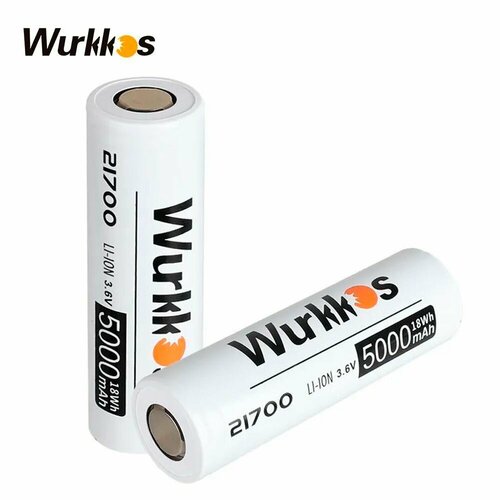 Аккумулятор для фонаря (1 шт) Wurkkos 21700 5000 mAh 3.7V / Литий-ионная батарея АКБ 21700 Li-ion 3.7В с емкостью 5000мАч