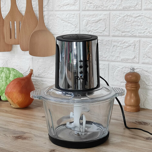 Кухонный комбайн Raf Baizheng со стеклянной чашей на 2 литра и двумя скоростями 195300₽