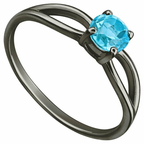 Кольцо Lazurit Online, серебро, 925 проба, родирование, топаз, размер 18.5 серебряное кольцо колд с голубым топазом родий