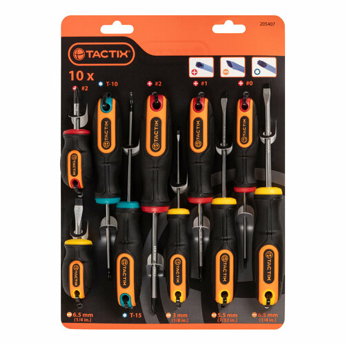 Набор отверток Tactix 10шт. арт.205407
