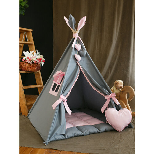 Вигвам Wigwam Butik, разборный каркас, для улицы и дома, с подушкой и ковриком