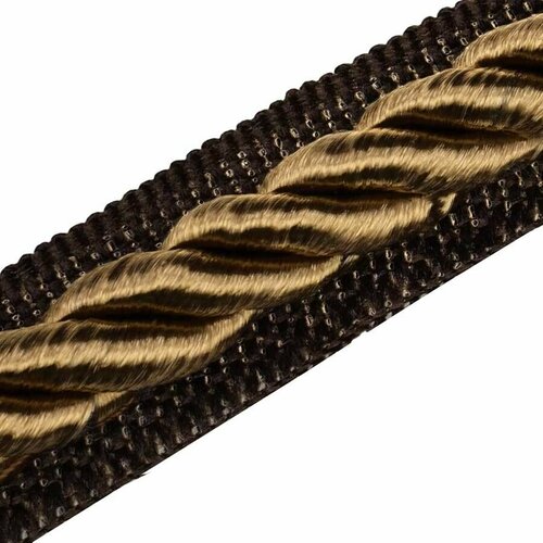 Кант мебельный с тесьмой 8 мм 5 метров коричневый Шнур витой отделочный 600₽