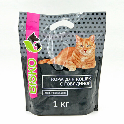 Сухой корм бискоBISKO с говядиной для кошек 1 кг 525₽