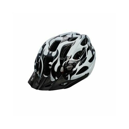 Шлем защитный FSD-HL003 (in-mold) L (54-61 см) чёрно-белый/600308 шлем reaction 107328 wk для велосипеда самоката размер m