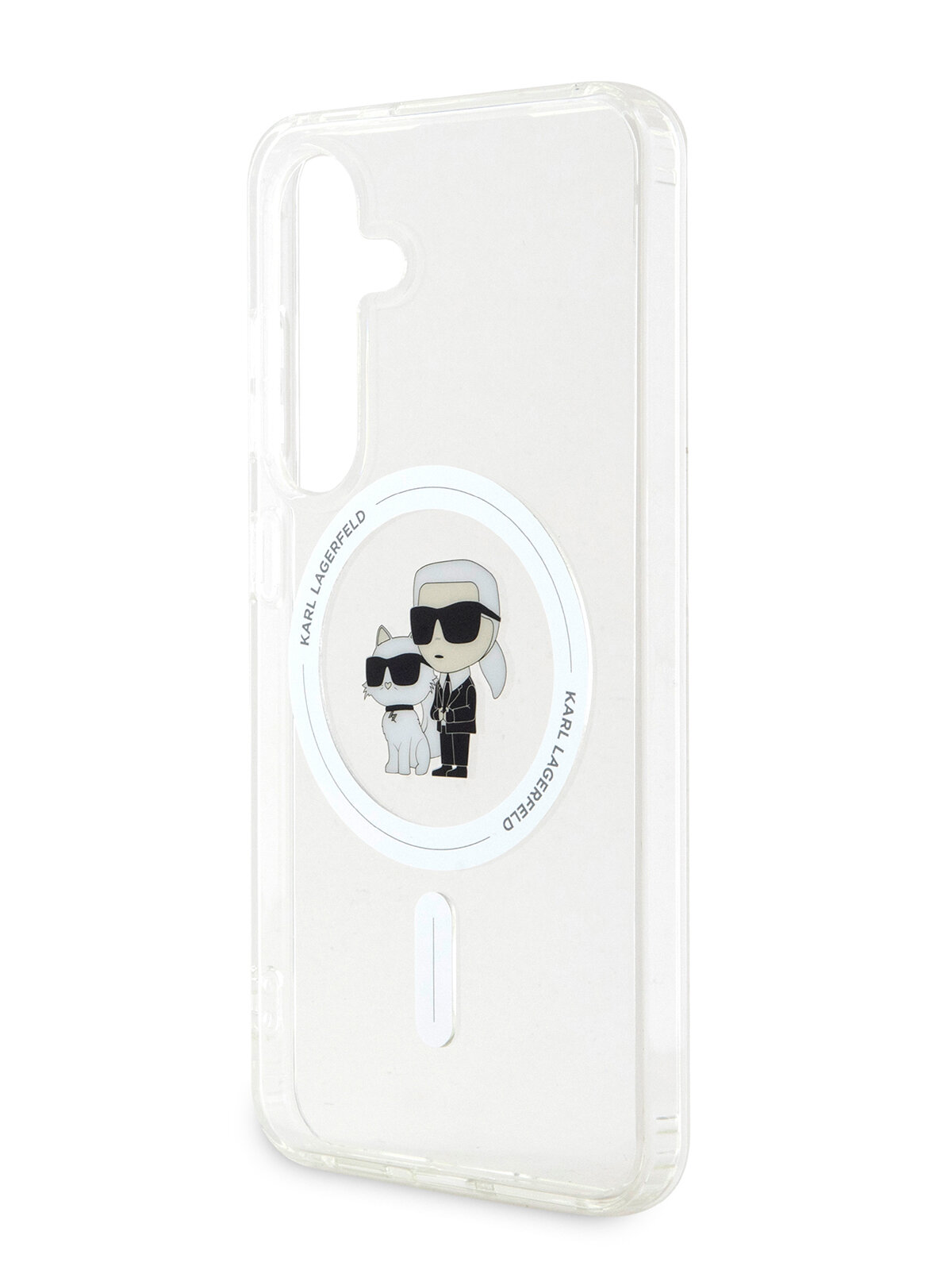 Lagerfeld для Galaxy S24 чехол PC/TPU NFT Karl & Choupette Hard Glitter Transp (MagSafe)
