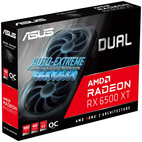 Видеокарта ASUS Radeon RX 6500 XT Dual OC Edition 4GB