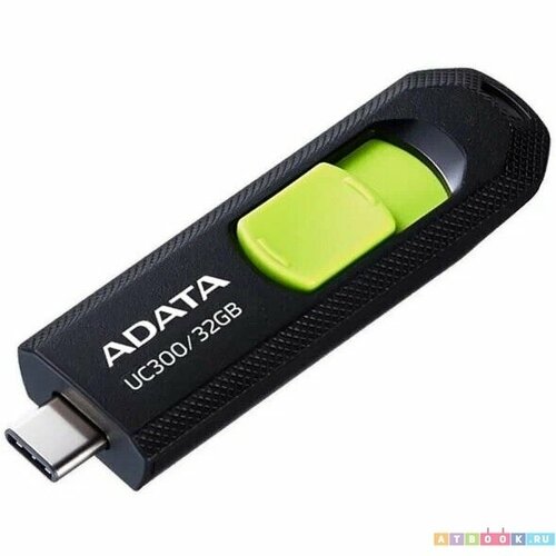 A-Data - ACHO-UC300-32G-RBK/GN Флешка USB Flash флешка a data uc300 256гб usb3 2 черный зеленый acho uc300 256g rbk gn