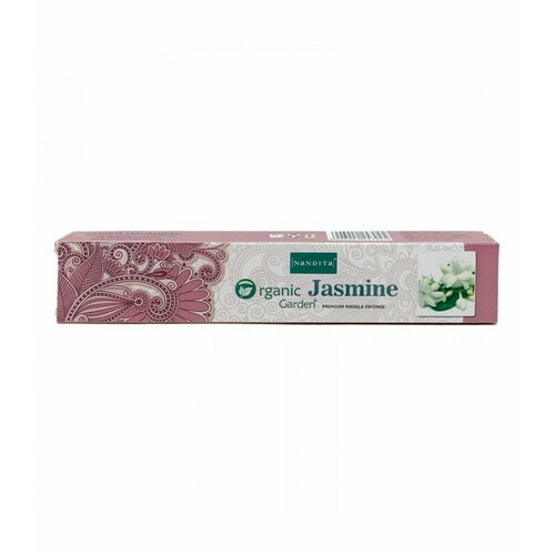 ORGANIC Garden JASMINE Premium Masala Incense, Nandita (органик Гарден жасмин премиум благовония палочки, Нандита), 15 г.