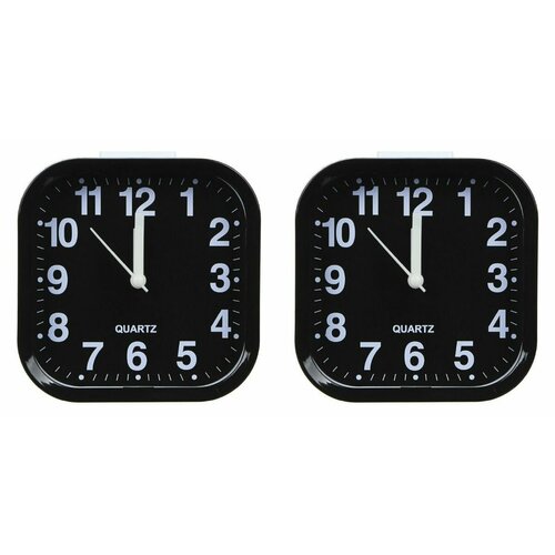 LADECOR Электронный Будильник с подсветкой 529-061, 11 х 11 х 4 см, 2 шт