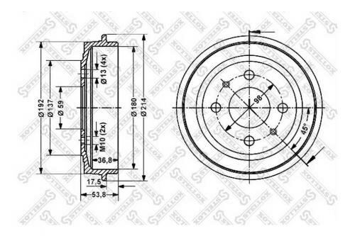 Барабан торм./ fiat brava/bravo/tipo/tempra 1.1-1.9td 88-95 Stellox 6025-2309-SX Fiat / Lancia / Alfa: 46819776 7599325