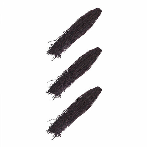 Канекалон Зизи косички гофре, волосы для наращивания, афрокудри,120 см цвет темно-каштановый (3 шт в комплекте)