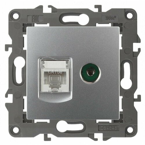 ЭРА 14-3110-03 Elegance алюминий розетка двойная RJ45TV Б0034316 20 шт 32940₽