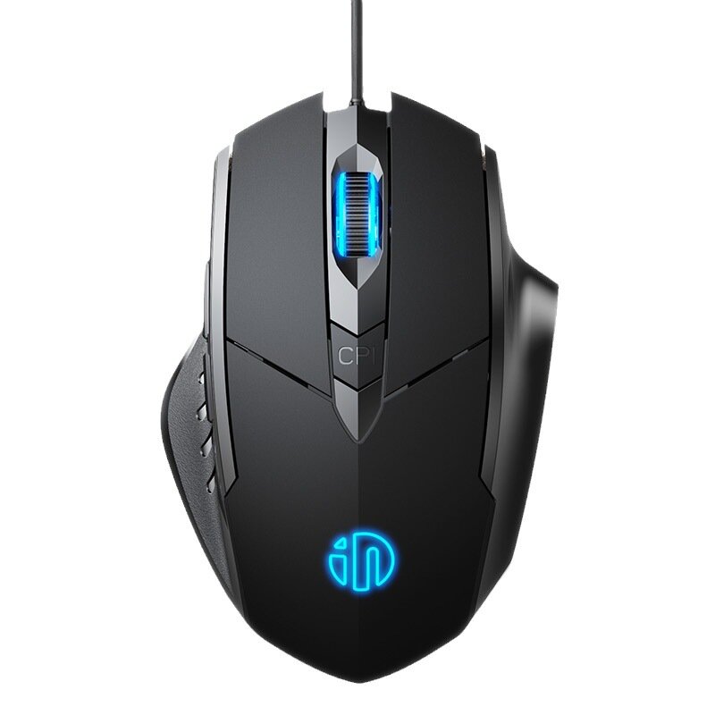 Проводная игровая мышь INPHIC W1 с подсветкой, бесшумная, Черный/Серый