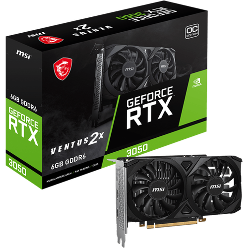 Видеокарта GeForce RTX 3050 6Gb MSI Ventus 2X 6G OC 2420000₽
