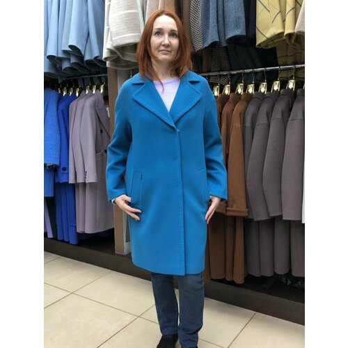 Пальто, размер 44, голубой