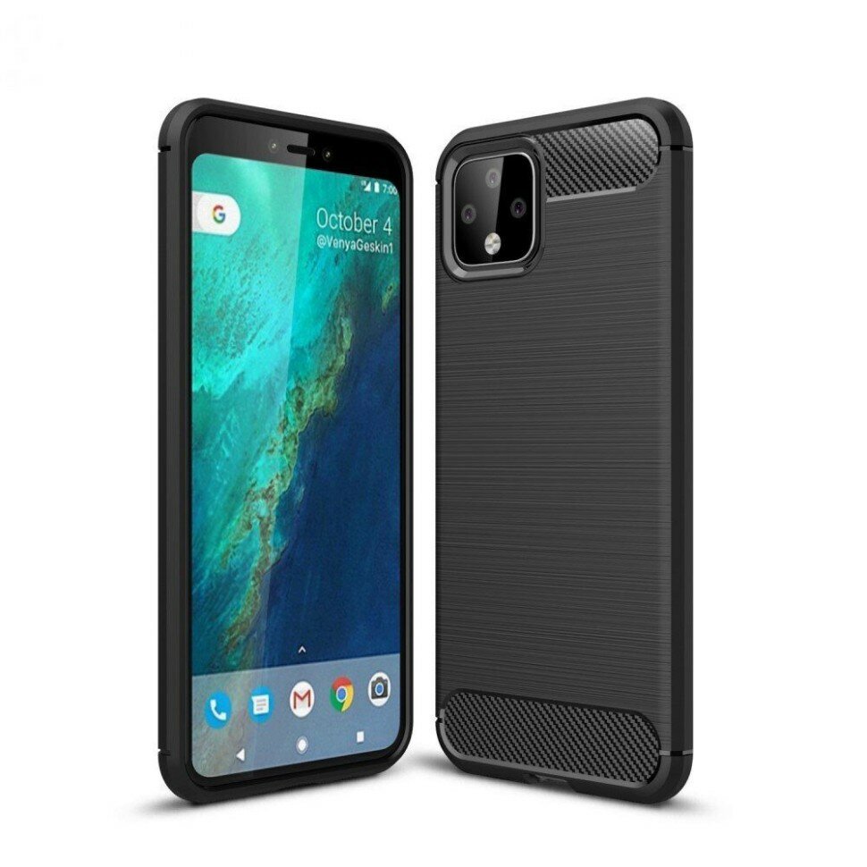 Чехол-накладка Carbon Fibre для Google Pixel 4 (черный)