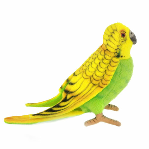 Мягкая игрушка Hansa Волнистый попугайчик зелёный, 15 см, зеленый