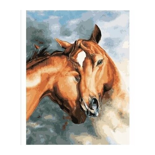 Картина по номерам животные лошади на подрамнике 40х50см GX28717-1 картина по номерам енот на подрамнике 40х50см животные gx 34614