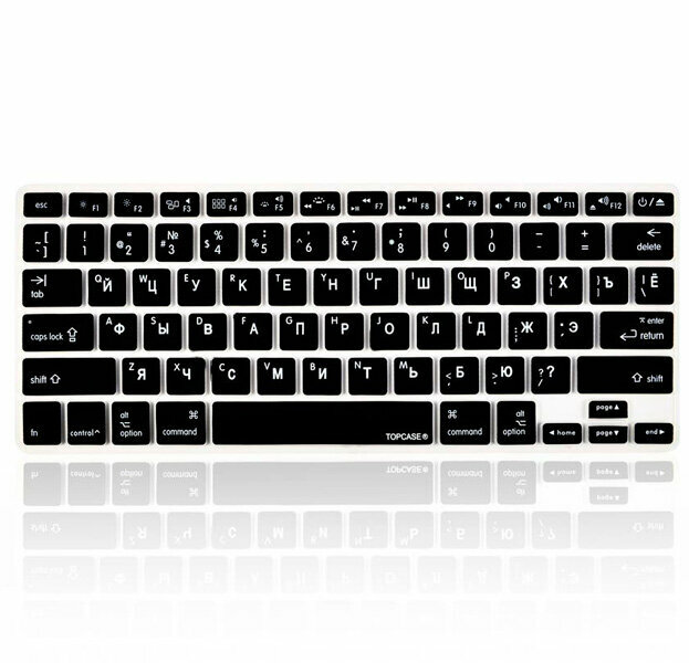 Черная силиконовая накладка на клавиатуру для Macbook Air/Pro 13/15 (US)