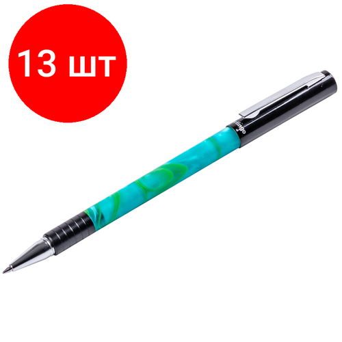 Комплект 13 шт, Ручка шариковая подарочная Berlingo Fantasy синяя, 0.7мм, корпус: бирюзовый акрил