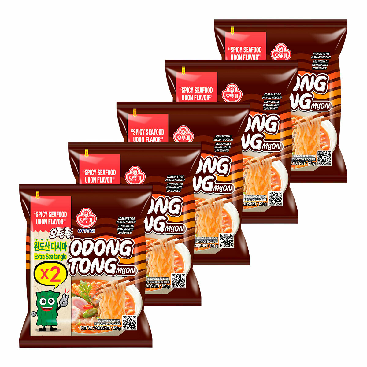 Лапша быстрого приготовления Odongtong Myon Ramen Ottogi, пачка 120 г х 5 шт