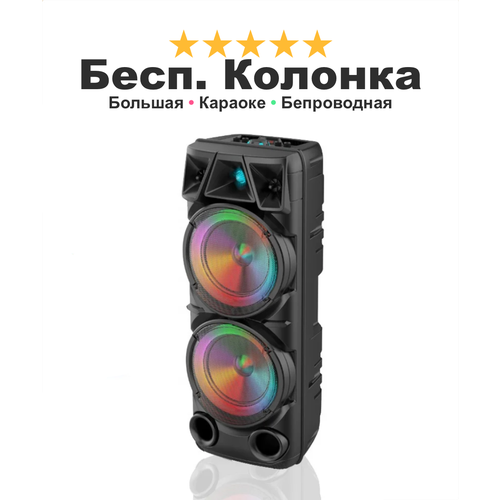 Колонка портативная блютуз большая Party Time 8210 колонка на дачу с подсветкой и караоке 40W 799900₽