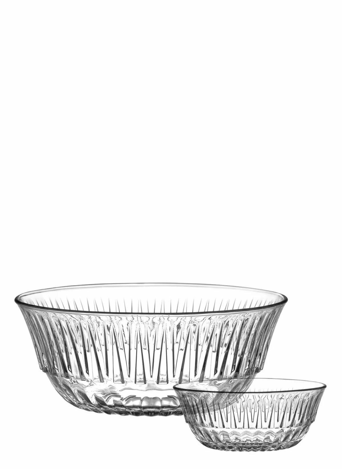 Набор салатников LAV Alinda, из 7 предметов: 1 шт 2050 мл, 6 шт по 345 мл, в подарочной коробке, стекло