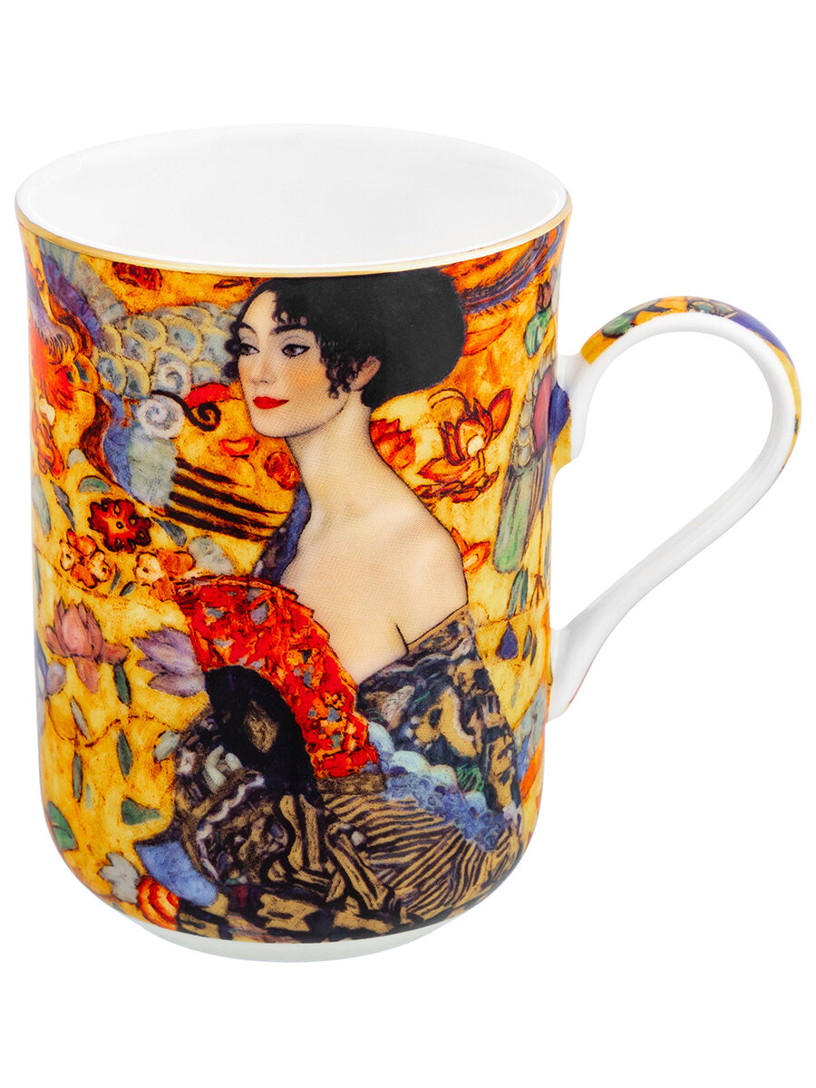 Кружка, чашка для кофе, чая 320 мл Elan Gallery "Дама с веером" NEW BONE CHINA — фото 1