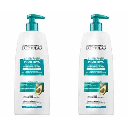 Питательный крем для тела Deborah Dermolab, Super Nourishing Rich Body Cream 48h Dry Skin, 400 мл, 2 шт