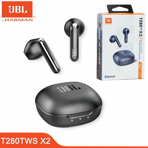 Беспроводные наушники JBL T280 TWS X2 True Wireless In-ear Headphones, цвет: черный наушники tws беспроводные вкладыши skullcandy jib true wireless in ear черный оранжевый