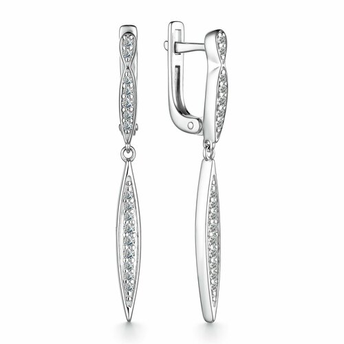 Серьги с подвесками MINERAL NATION, серебро, 925 проба, фианит, серебряный