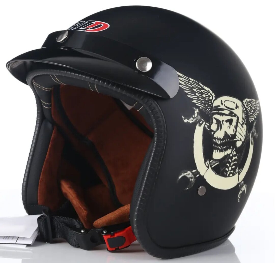 Шлем мотоциклетный /мотошлем Череп /каска для мотоцикла, байкерский шлем размер L