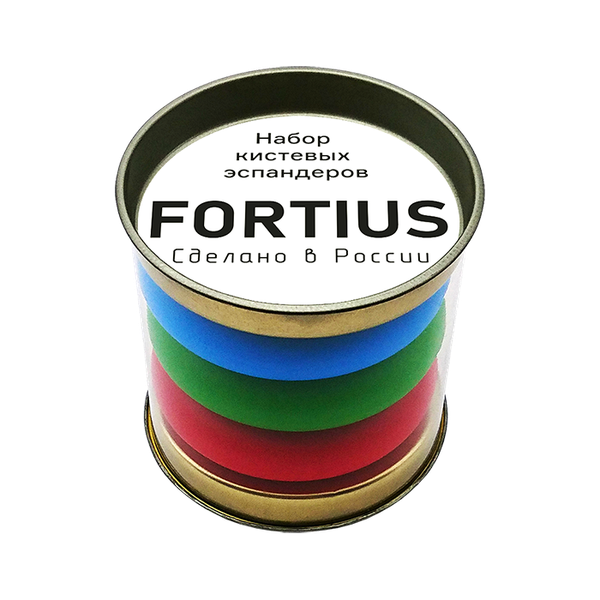 Набор кистевых эспандеров FORTIUS, 3шт в тубусе (10,20,30 кг)