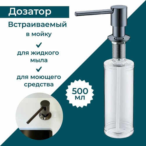 Дозатор для мыла PLUM 0,32L черный, антрацит