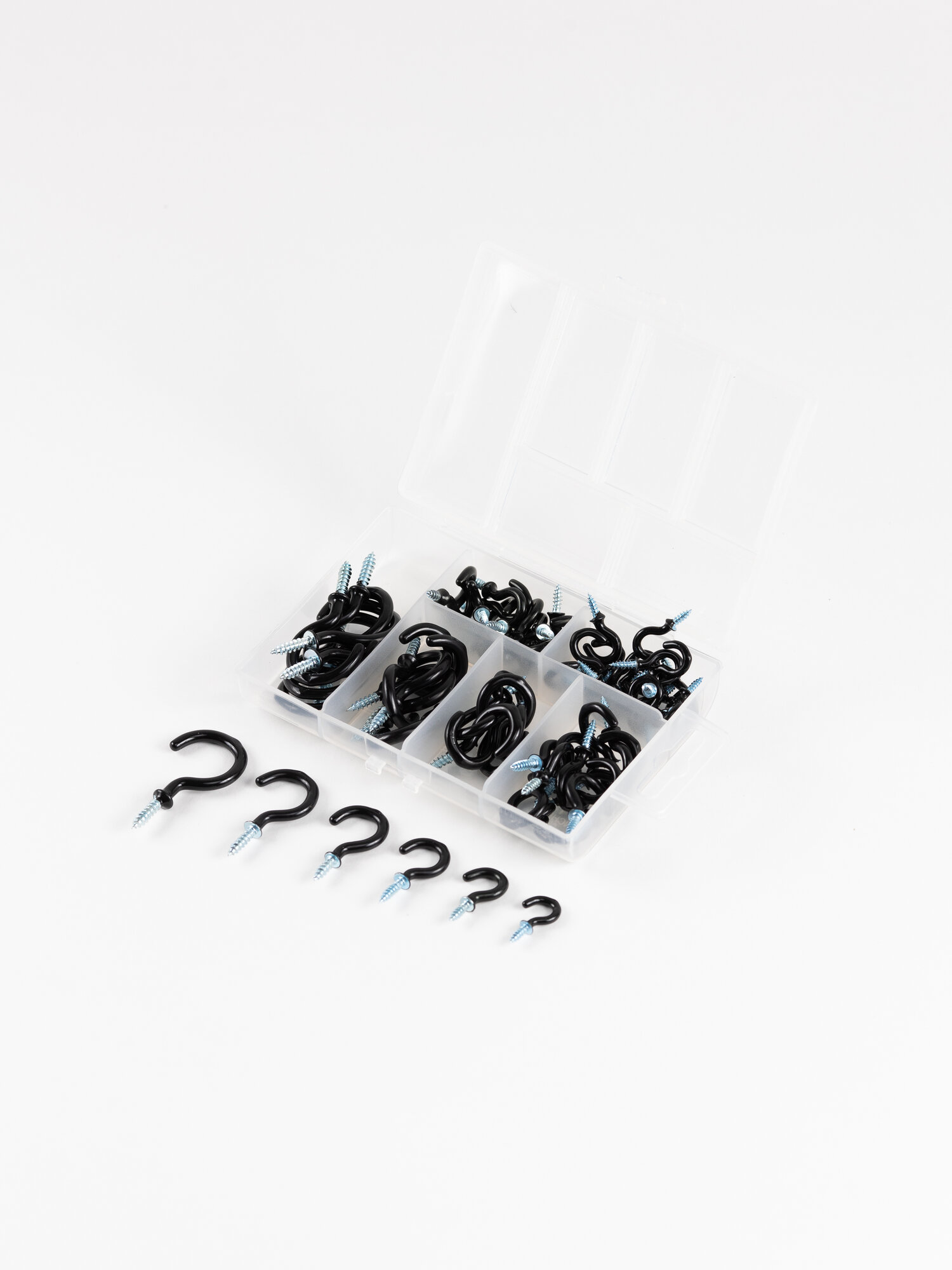 фото Винтовые крючки-саморезы, цвет черный, набор 70 шт, Color Si