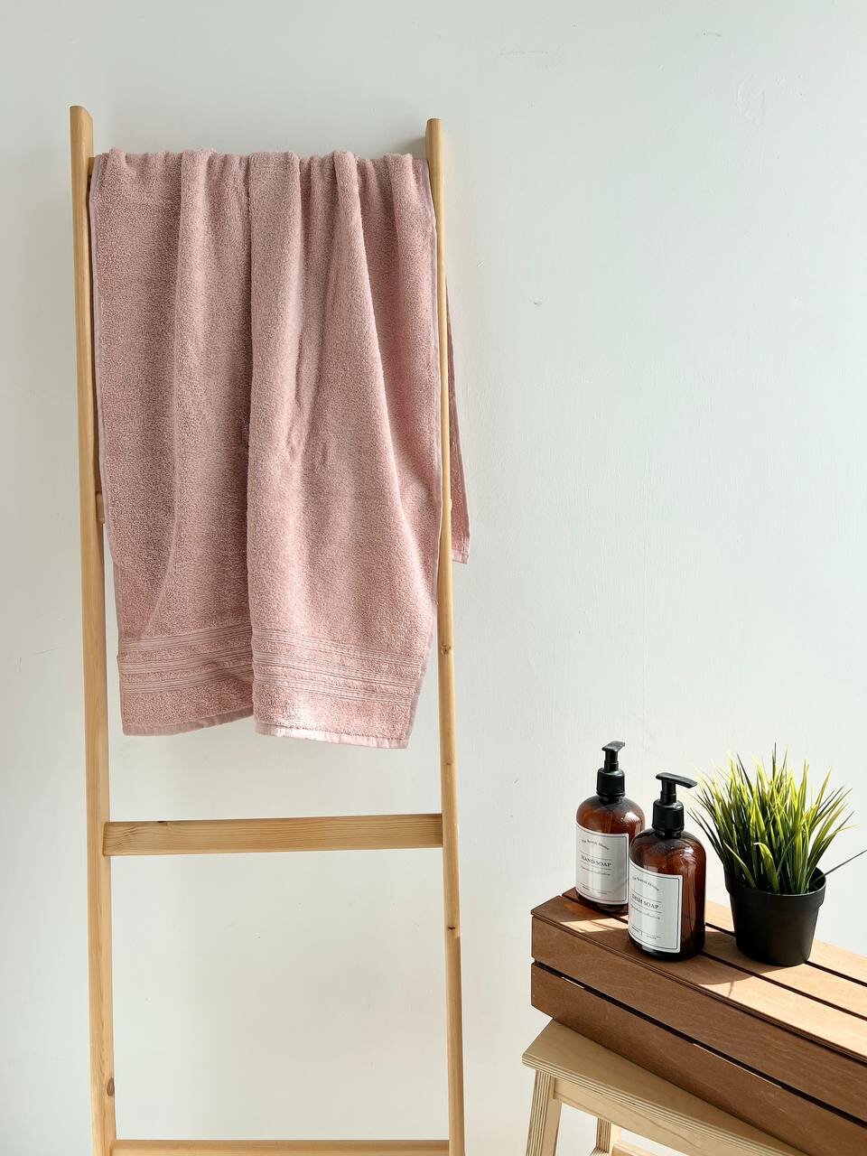 Махровое полотенце Верона 70*130 цв. Серебристо-розовый
