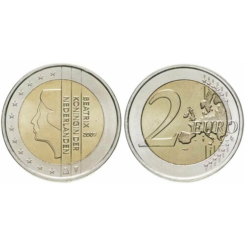 Нидерланды 2 евро, 1999-2006 королева Беатрикс XF нидерланды 10 евро 2005 г 25 лет правления королевы беатрикс